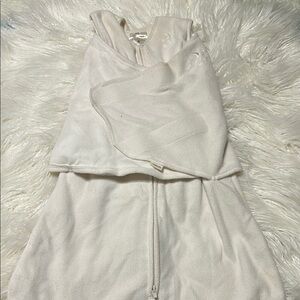Cozy White Sleeveless Baby Swaddle sleep sack